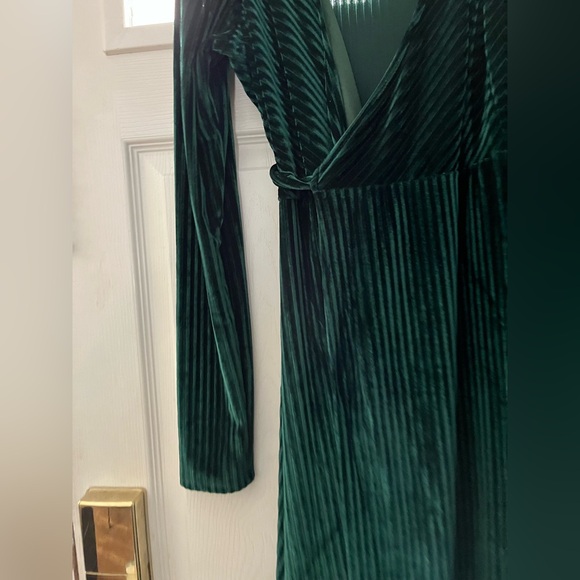 Baltic Born Emerald Green Jada Ribbed Wrap Dress - Large - Picture 3 of 9